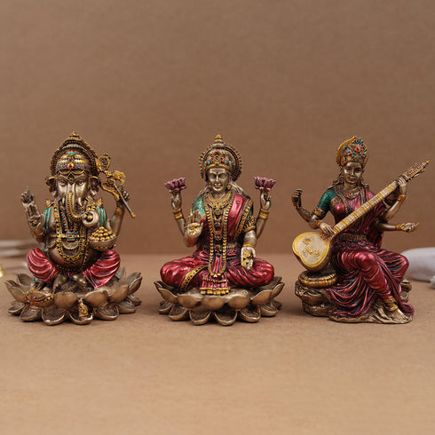 Exquisite Ganesh and Lakshmi Pair In 6 Inches