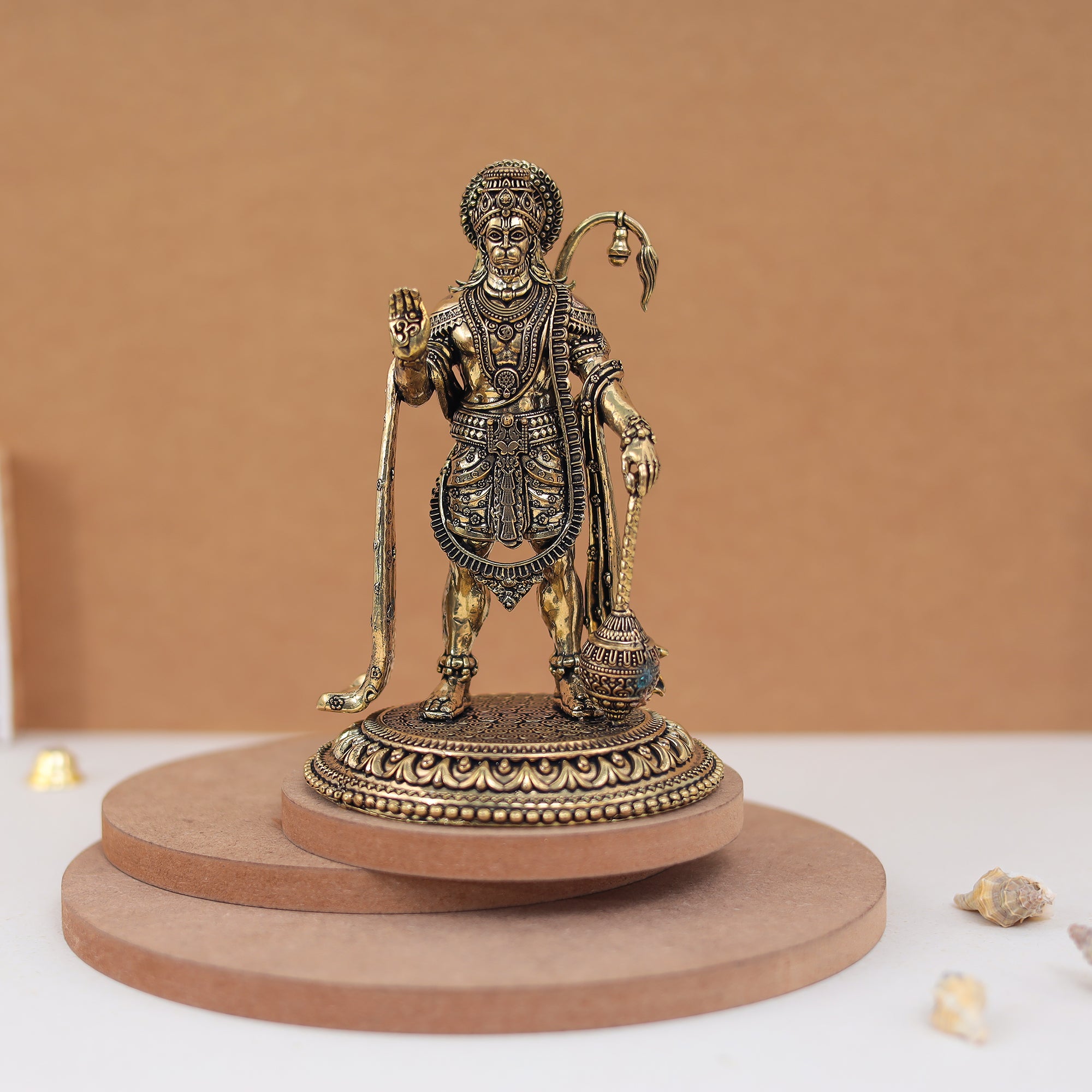 Superfine Pure Brass Standing Bahubali Hanuman In 6.5 Inches