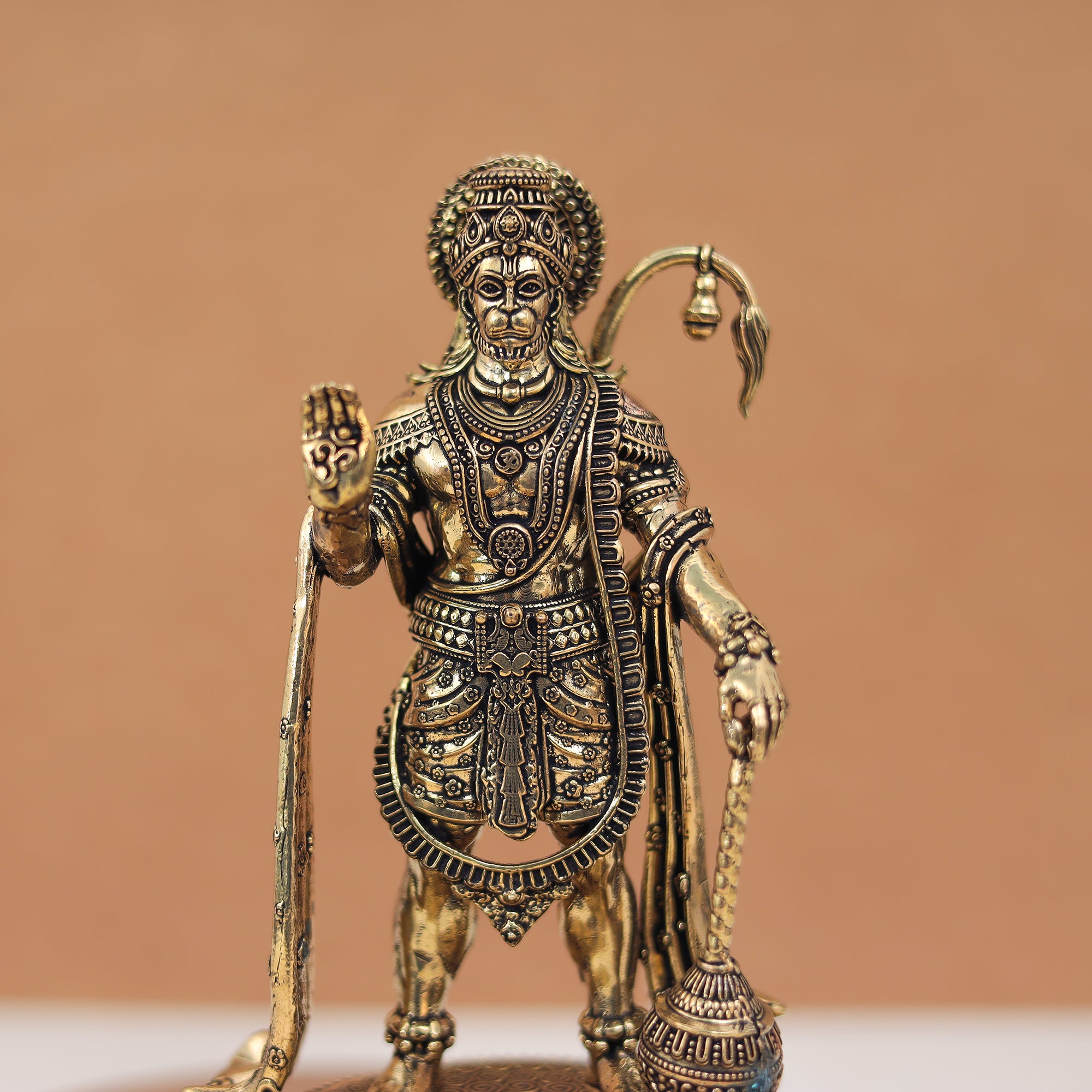 Superfine Pure Brass Standing Bahubali Hanuman In 6.5 Inches