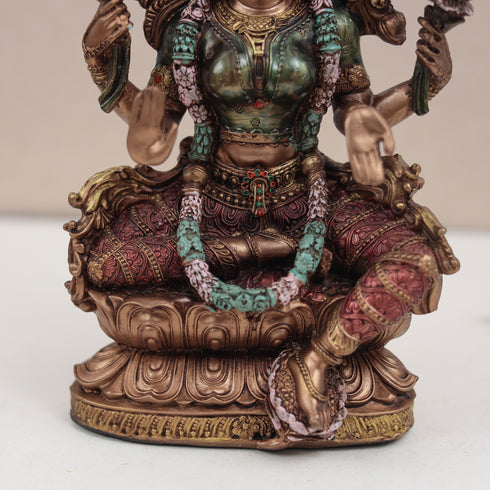 Chowki Ganesh and Lakhsmi Set in Copper Finish In 8 Inch