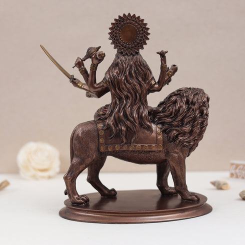 Maa Durga Idol In Copper Finish ( Marble Dust )