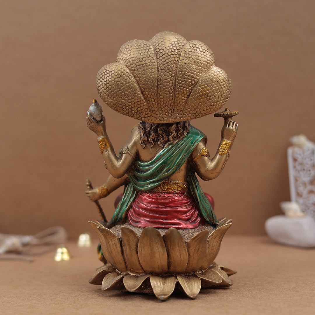 Lord Vishu Idol In Sitting Position In 8 Inches