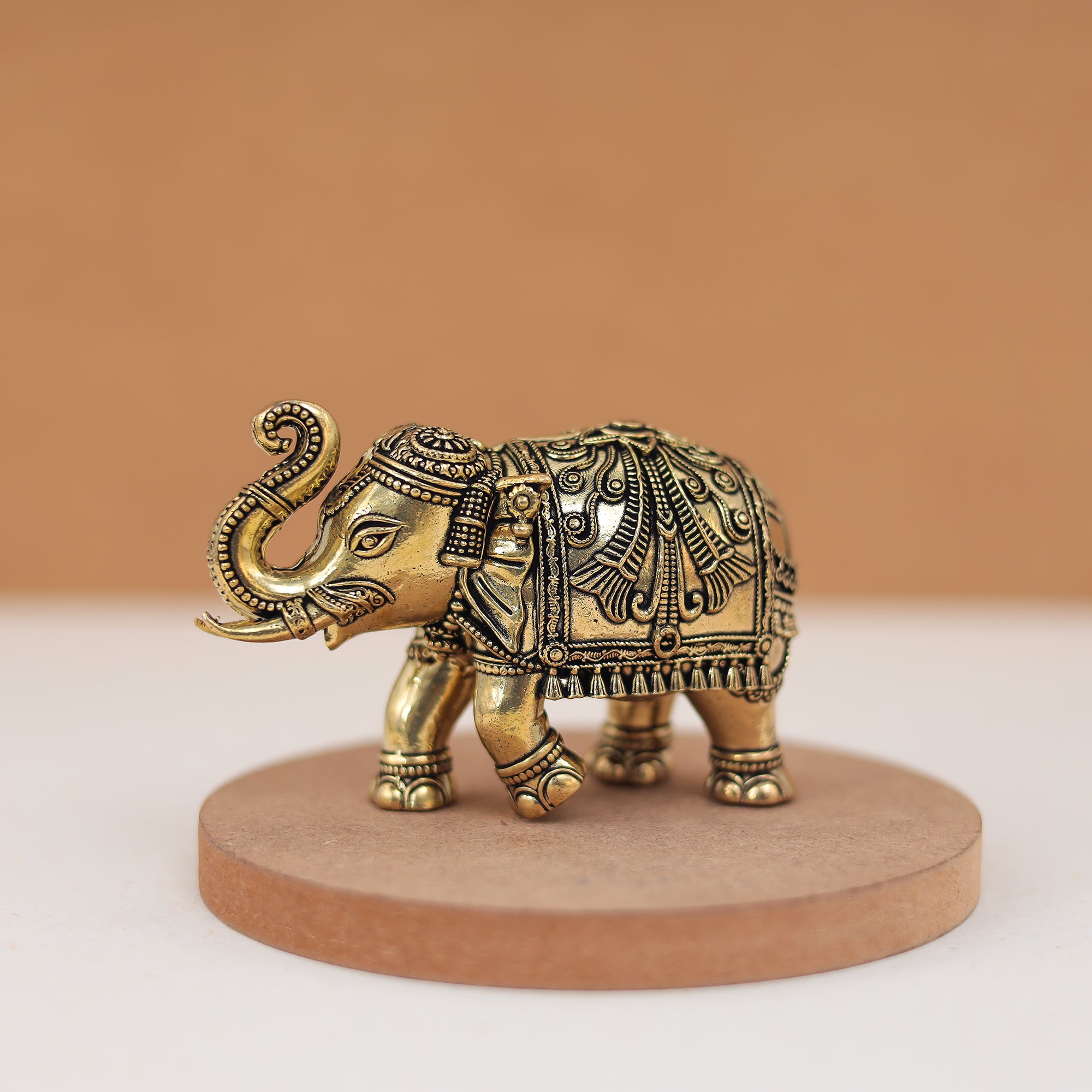 Brass Up Trunk Beautiful Carving Vastu Elephant In 2 & 3 Inches