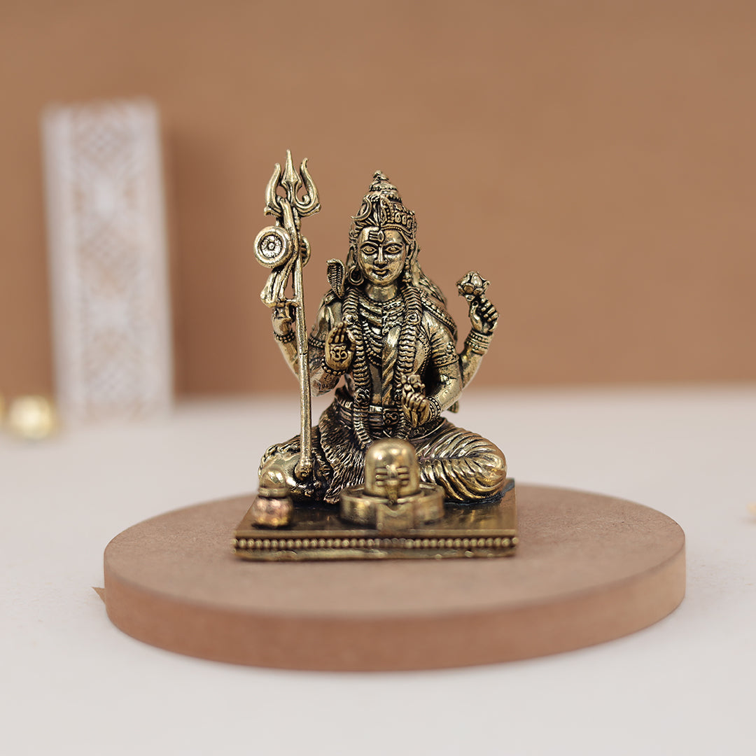 Divine Lord Shiva With Shivling In 3.5 Inches (8.8 Cm)
