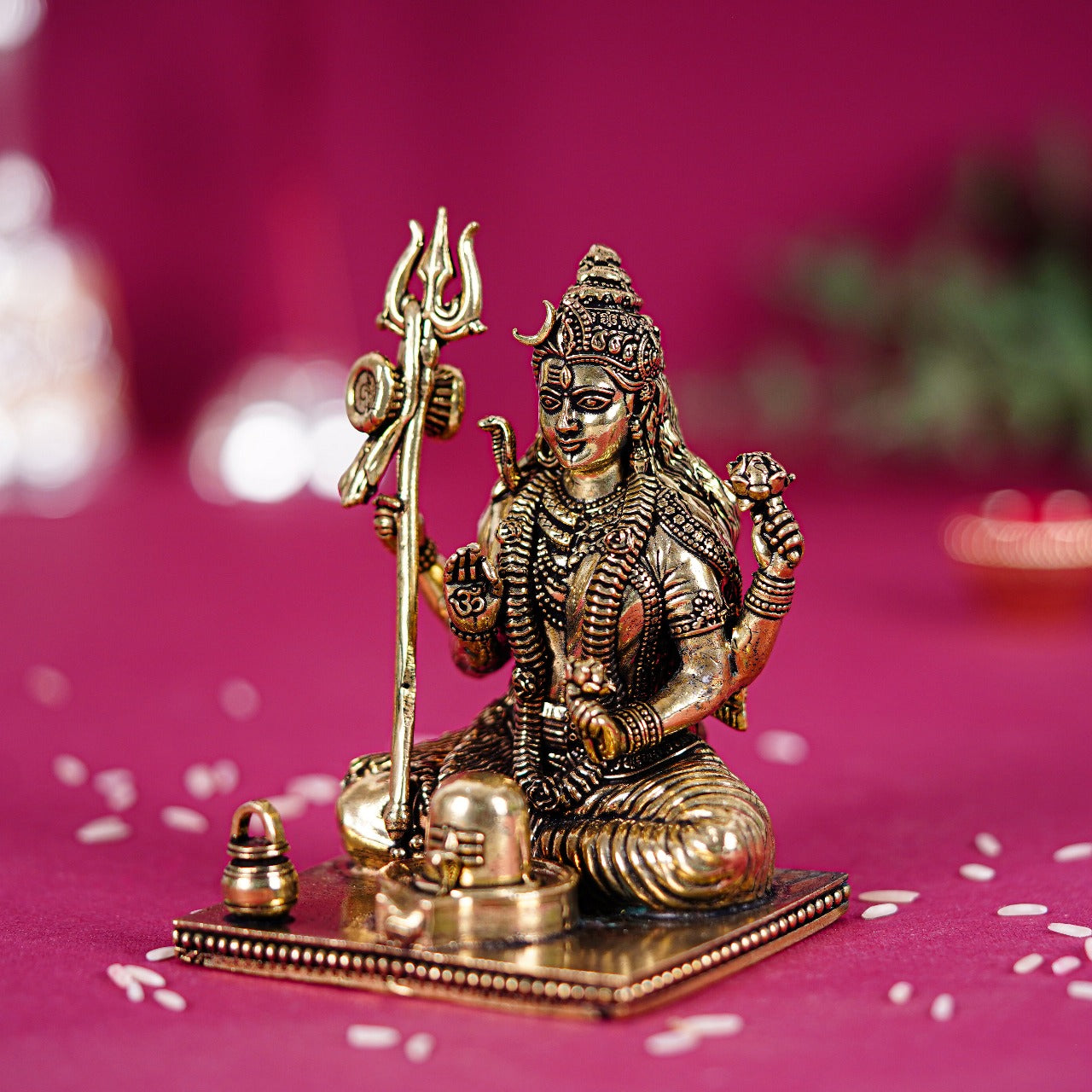 Divine Lord Shiva With Shivling In 3.5 Inches (8.8 Cm)