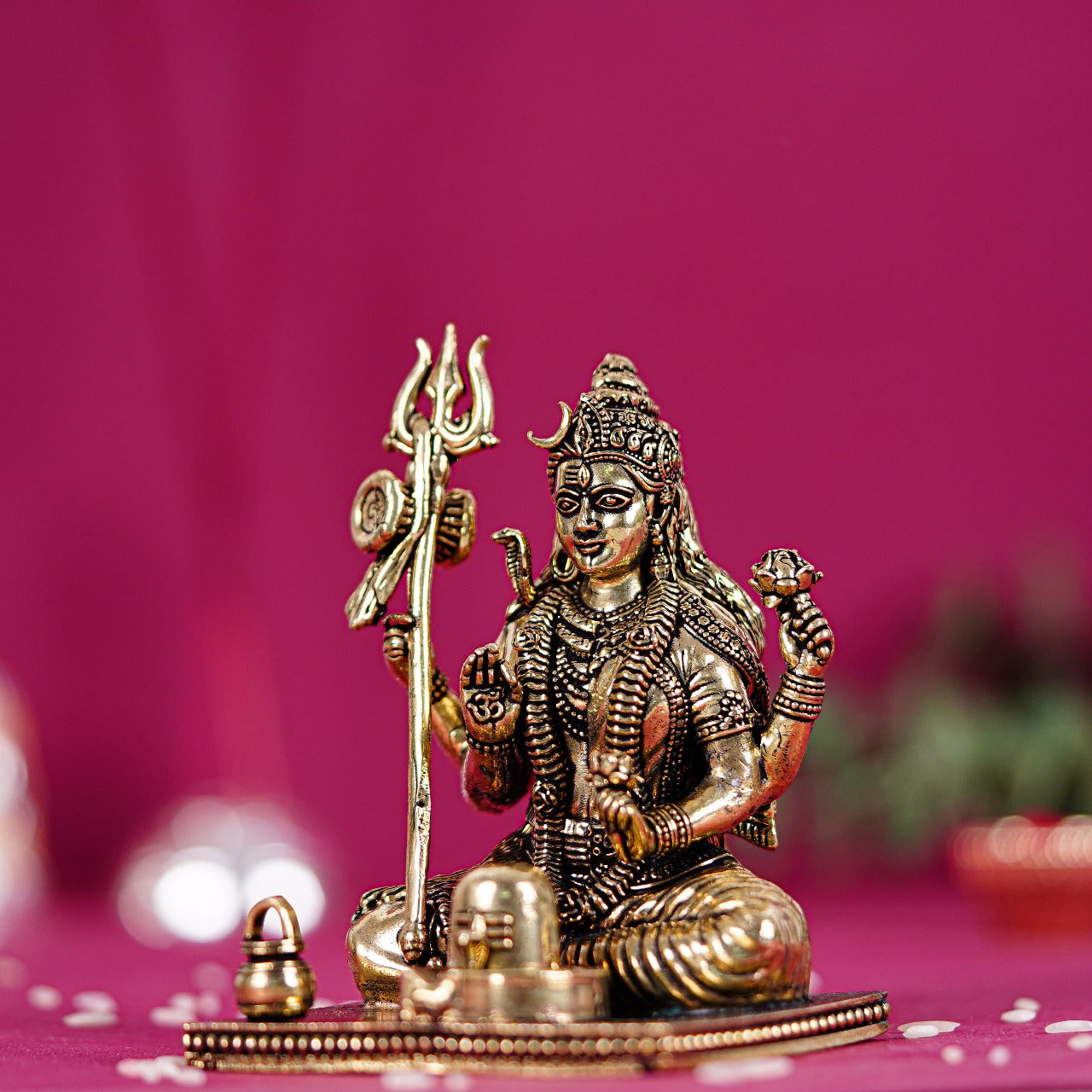 Divine Lord Shiva With Shivling In 3.5 Inches (8.8 Cm)
