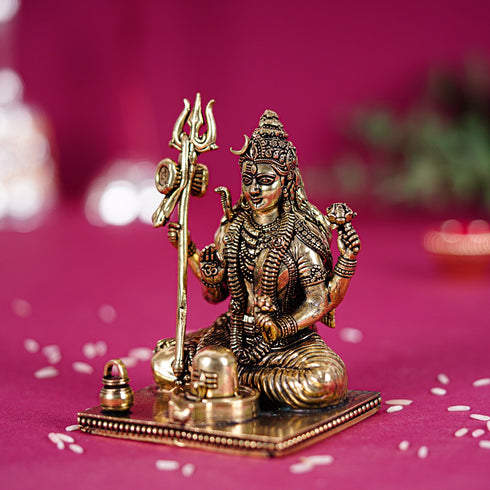 Divine Lord Shiva With Shivling In 3.5 Inches (8.8 Cm)