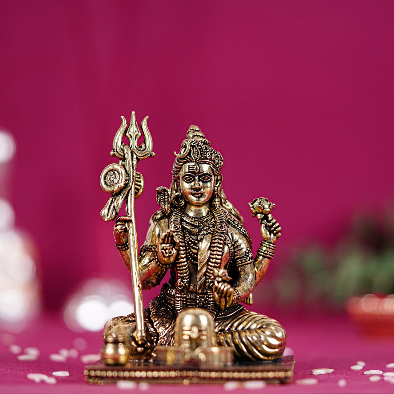 Divine Lord Shiva With Shivling In 3.5 Inches (8.8 Cm)