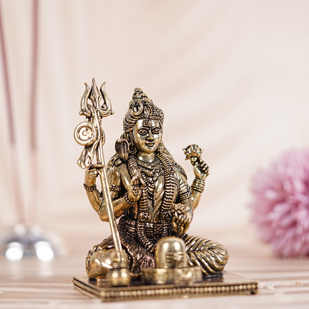 Divine Lord Shiva With Shivling In 3.5 Inches (8.8 Cm)