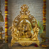 Pure Brass Ram Darbar Idol | Complete Family with Intricate Arch | 23 Inch