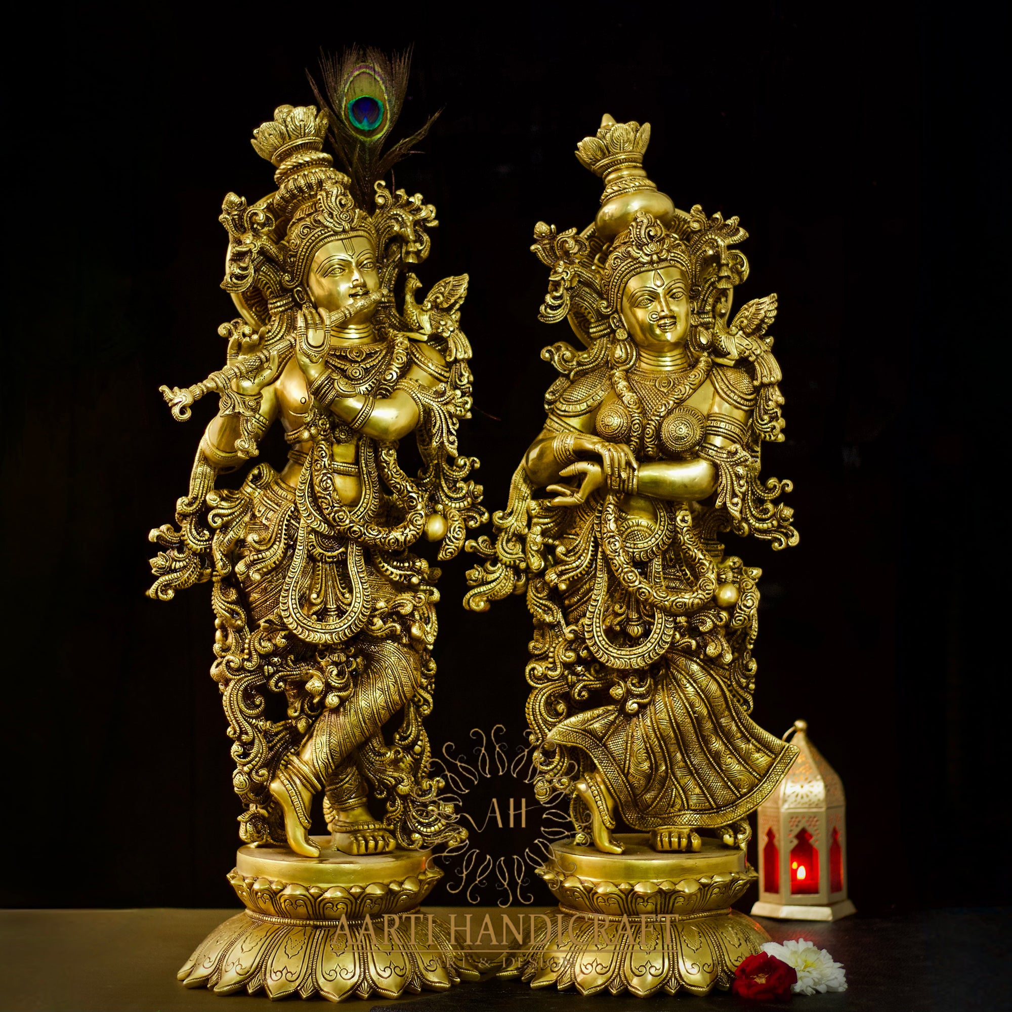 Divine Soul Brass Radha Krishna Idol In 26 Inches