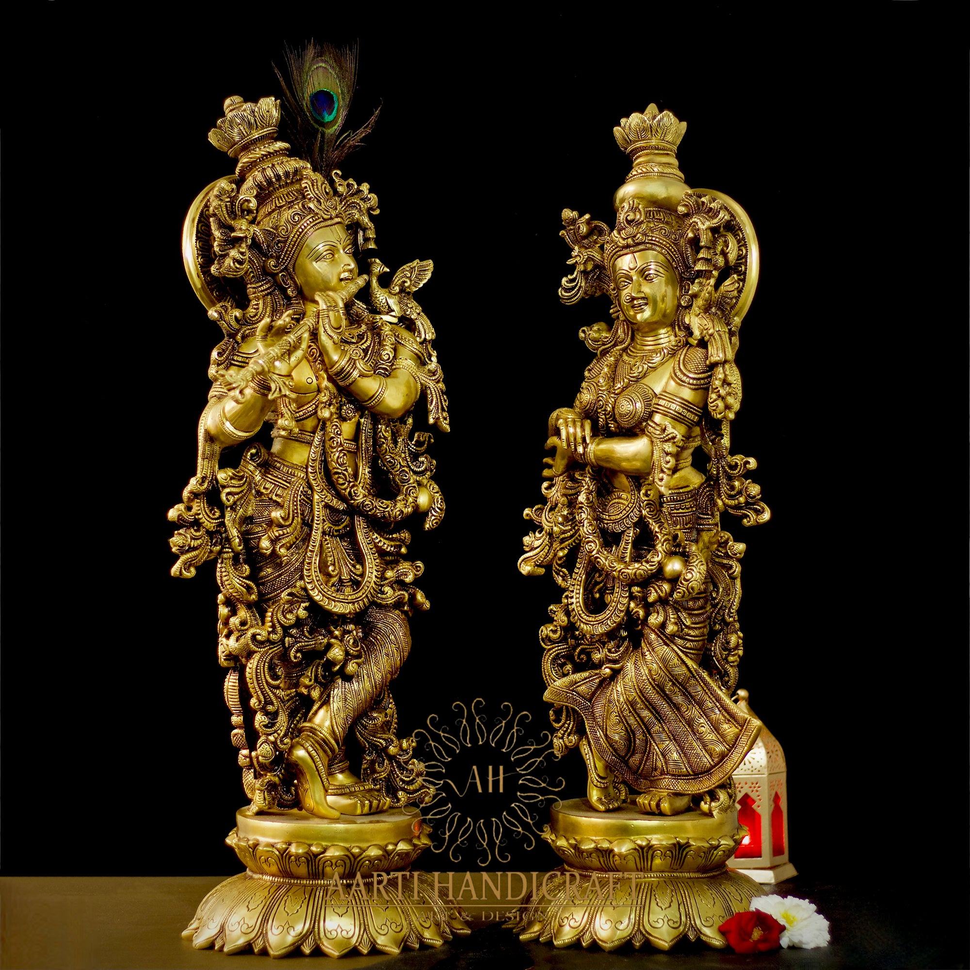 Divine Soul Brass Radha Krishna Idol In 26 Inches