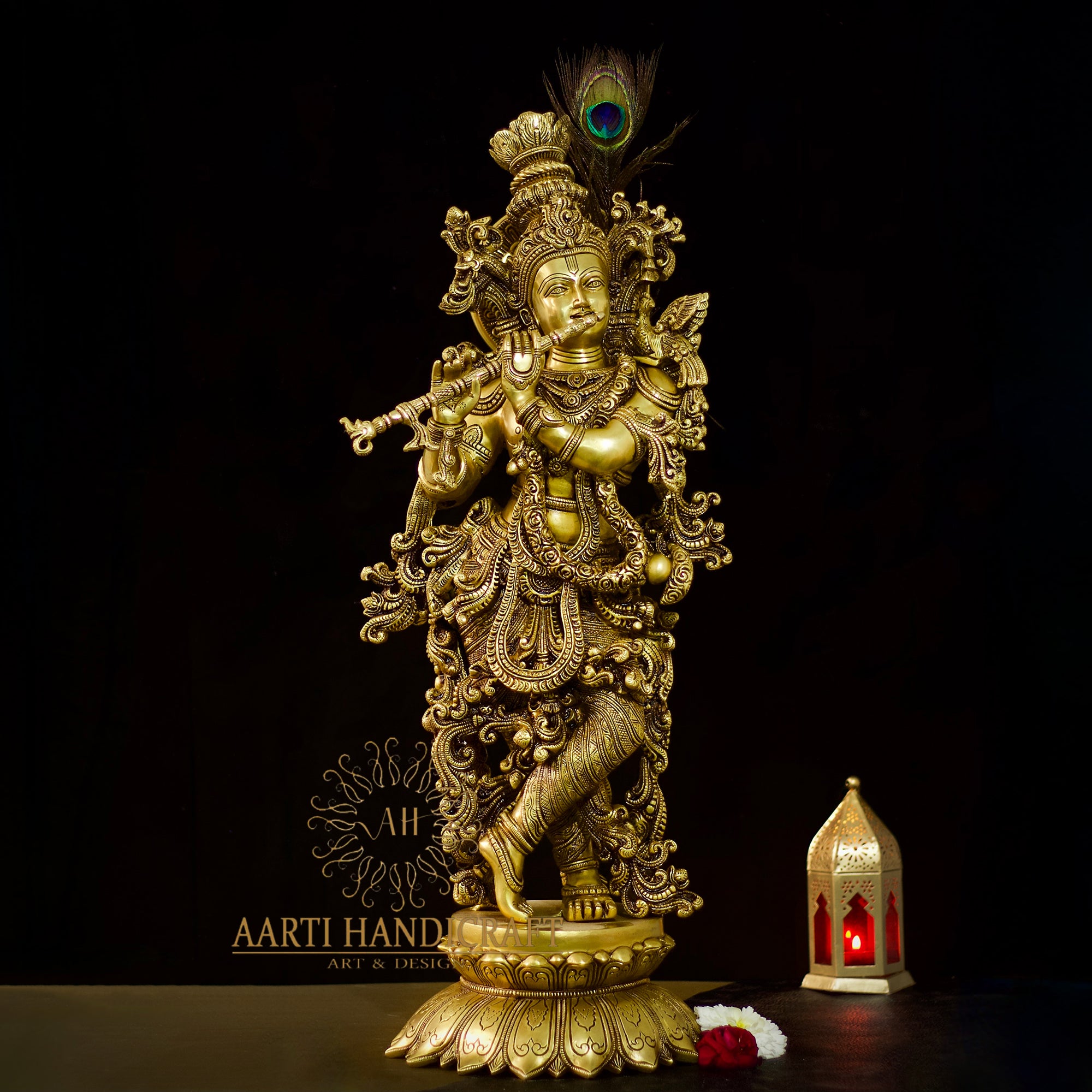Divine Soul Brass Radha Krishna Idol In 26 Inches