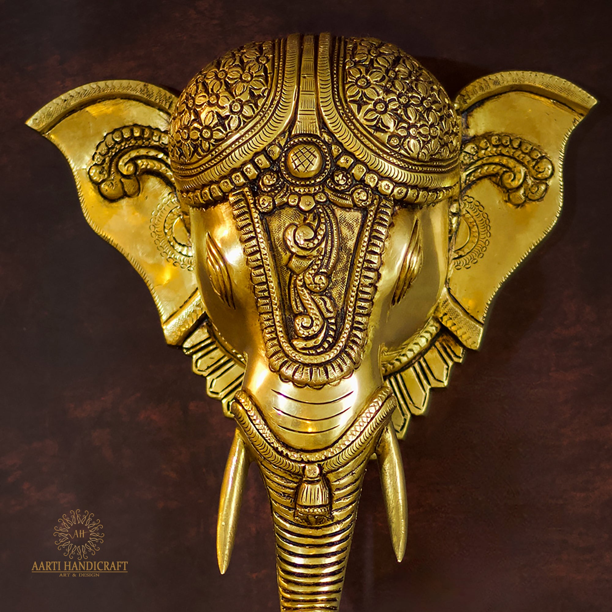 Elephant Wall Hanging Bell in Pure Brass For Home Decor/Puja Decor/Festive Decor | 9.5 Inch