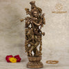15" Attractive Shri Krishna Figurine | Copper Finish