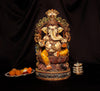 Exquisite Lord Ganesha Idol Sitting On Lotus In Big Size (17.5 Inches, 44.5 Cm)