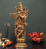 Lord Krishna Playing Flute In Brass In 15 Inches