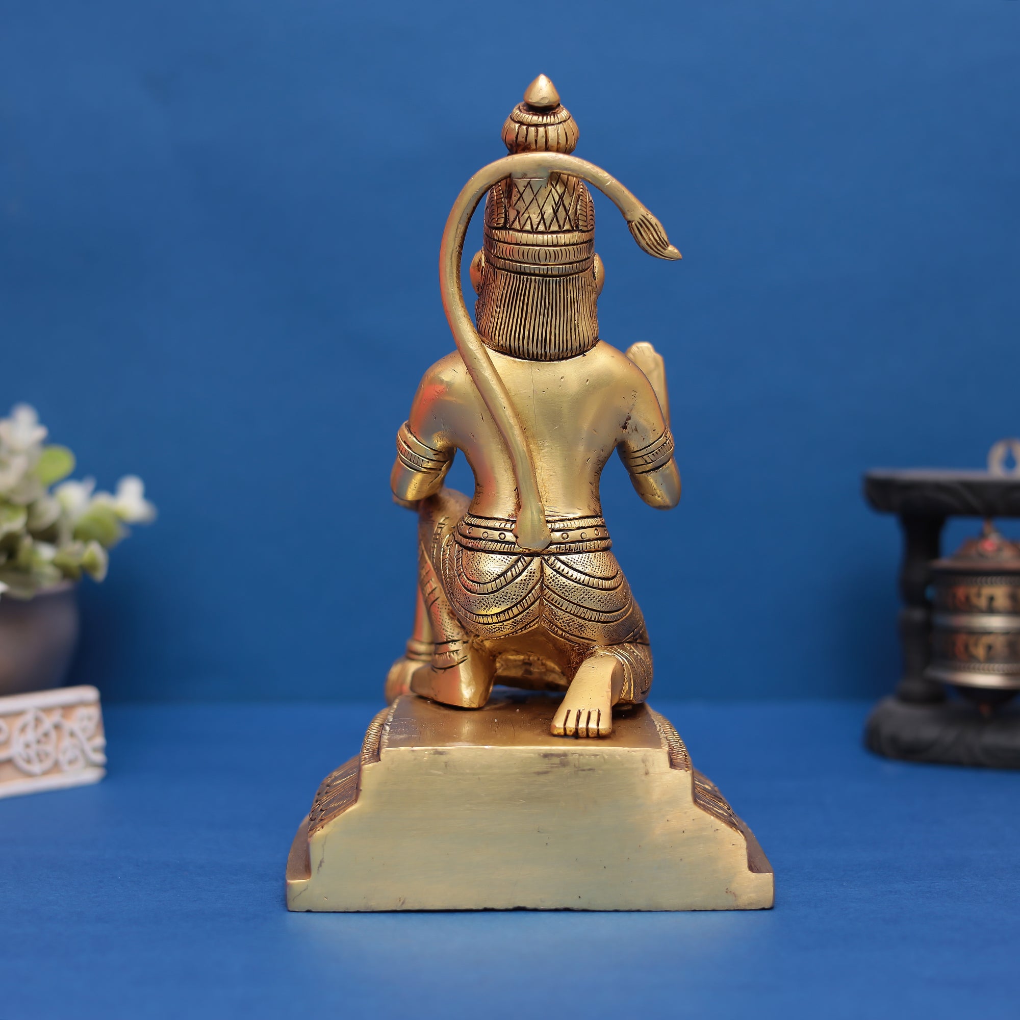 Brass Exquisitely Handcrafted Hanuman Idol in 10 Inches