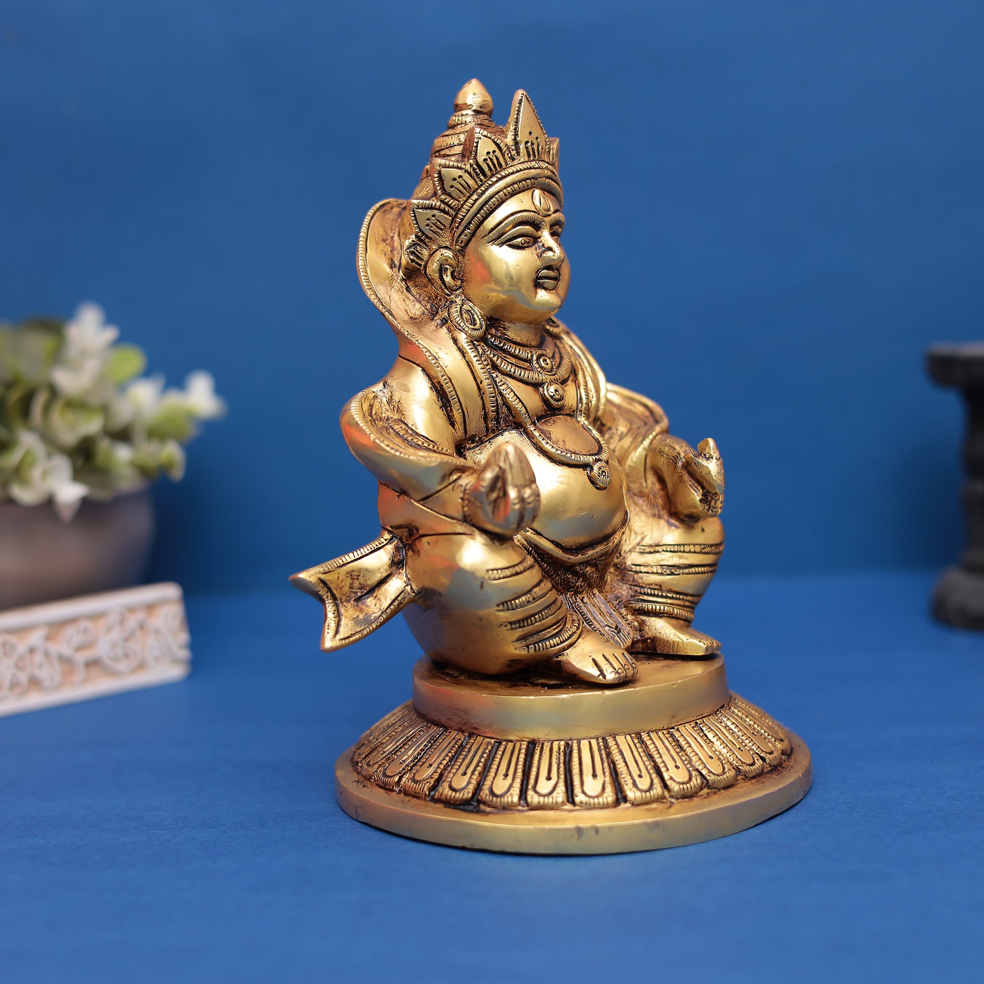 Brass Lord Kuber Idol – Symbol of Wealth, Prosperity & Abundance