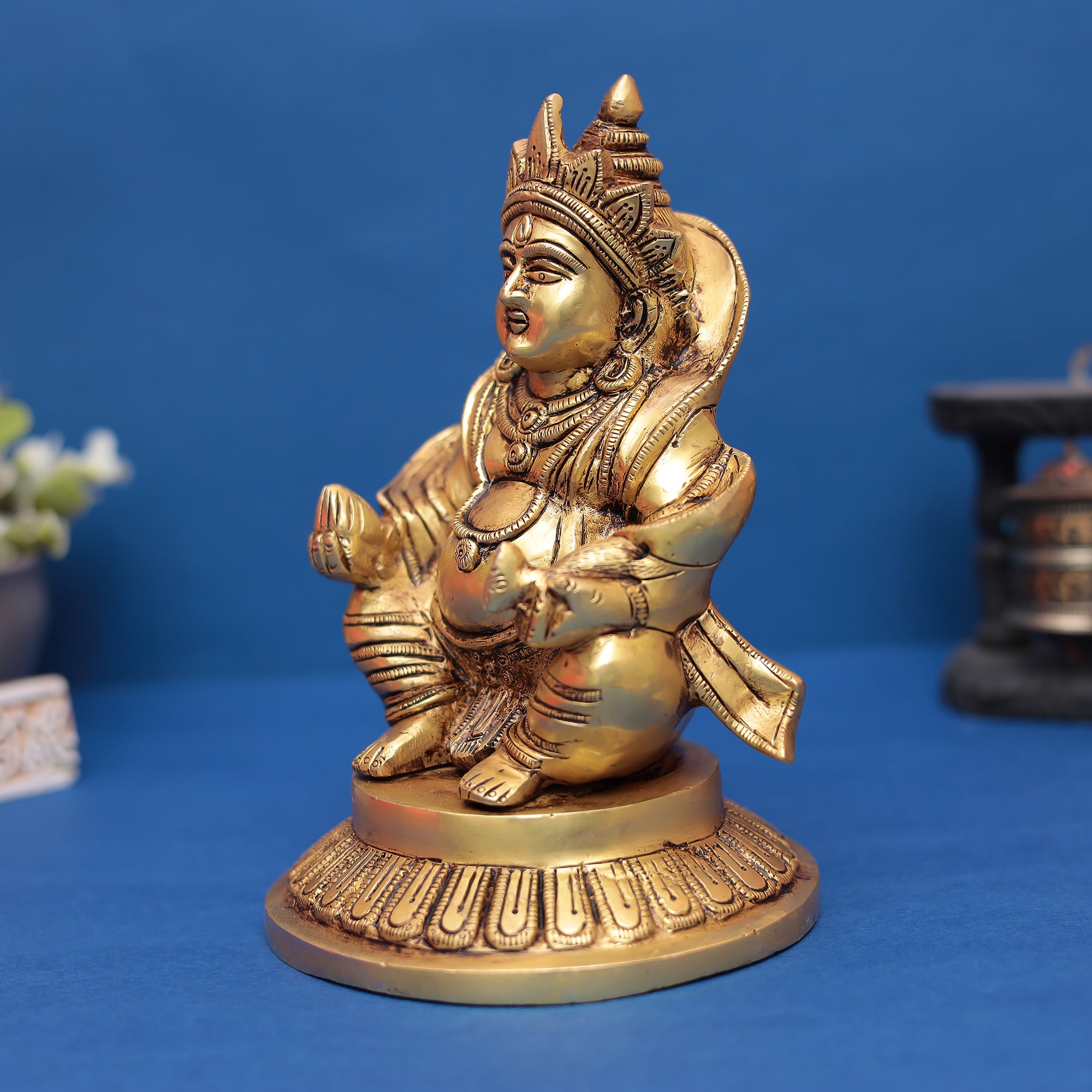 Brass Lord Kuber Idol – Symbol of Wealth, Prosperity & Abundance