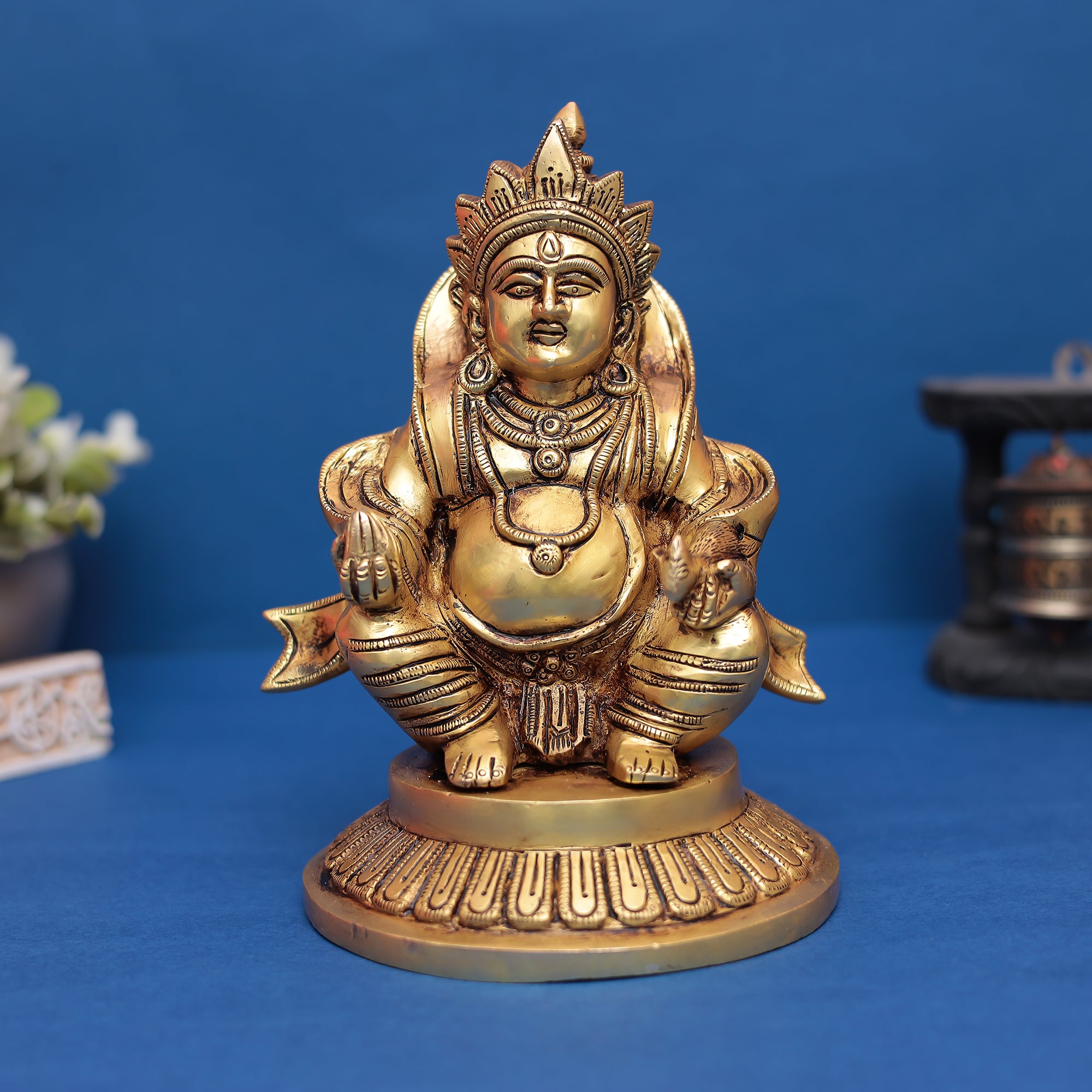 Brass Lord Kuber Idol – Symbol of Wealth, Prosperity & Abundance