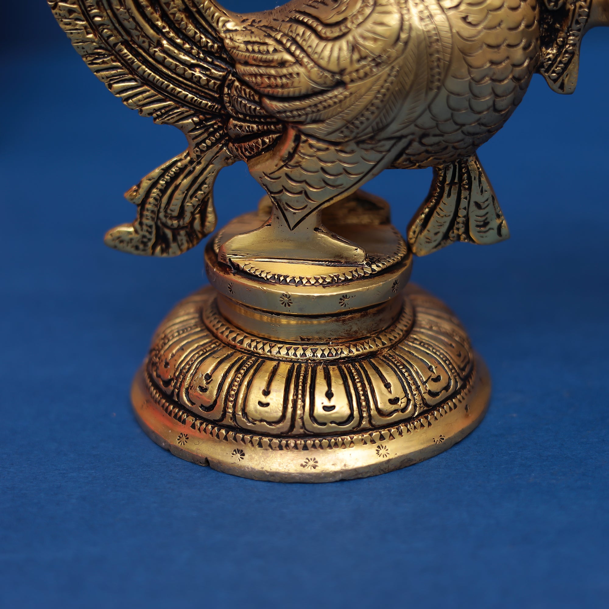Brass Peacock Lamp ( oil lamp ) Diya for Auspicious Lighting in 5 Inches