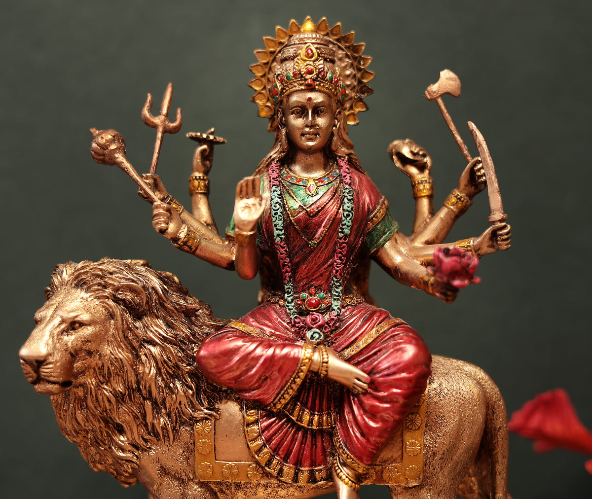 4" Goddess Durga In Resin For Car Dashboard