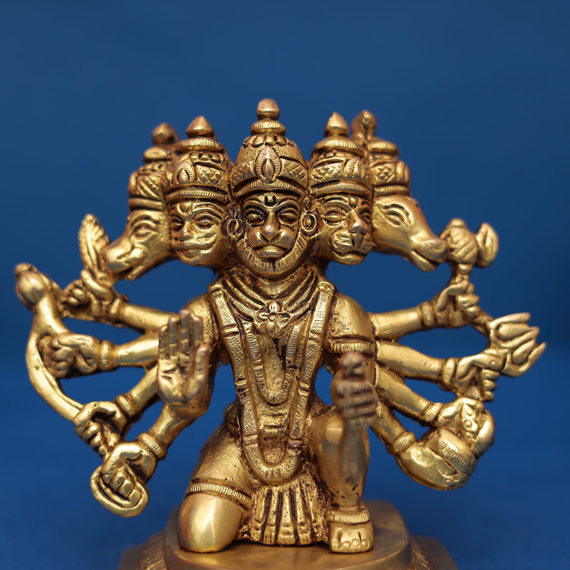Brass Panchmukhi Hanuman Idol 5" INCH