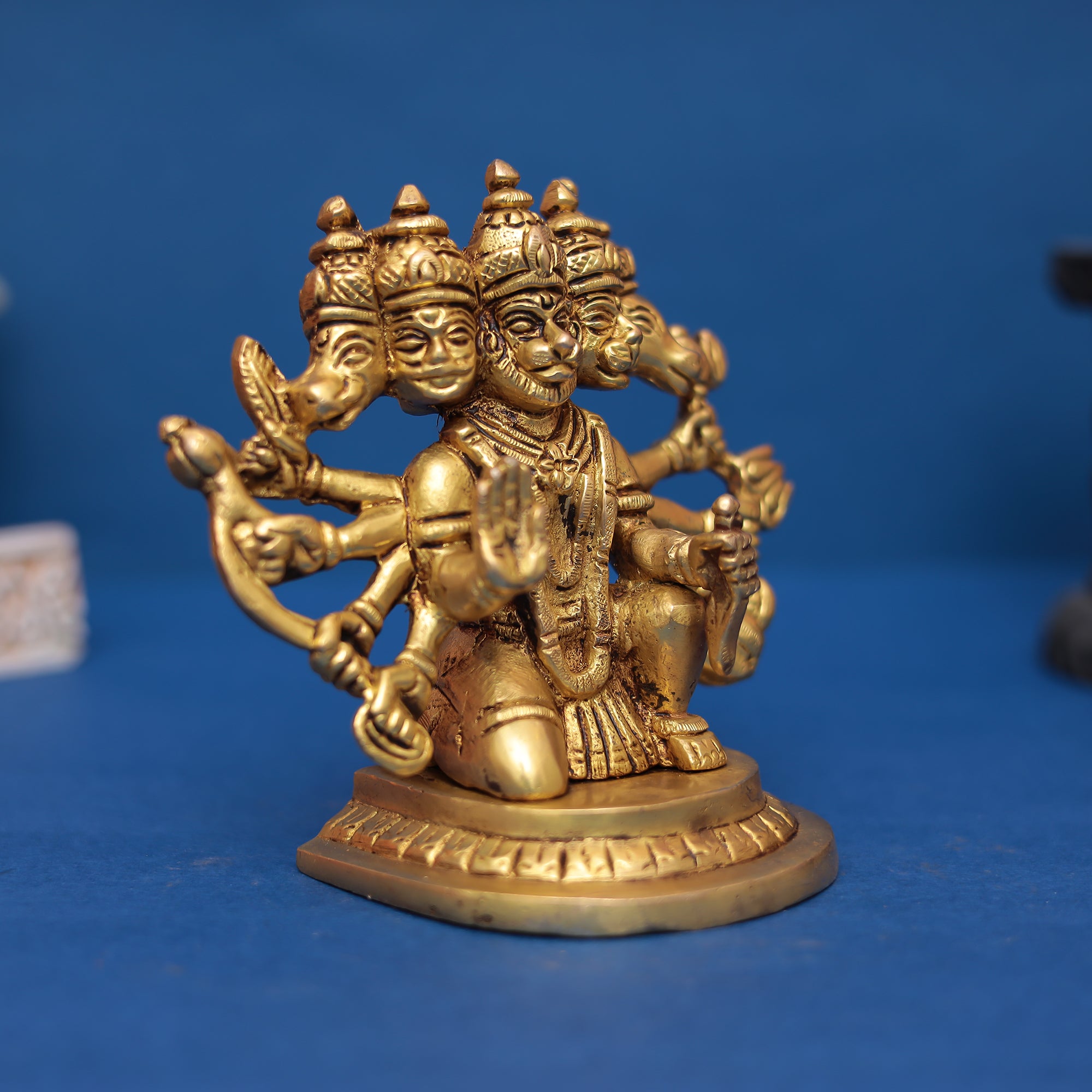 Brass Panchmukhi Hanuman Idol 5" INCH
