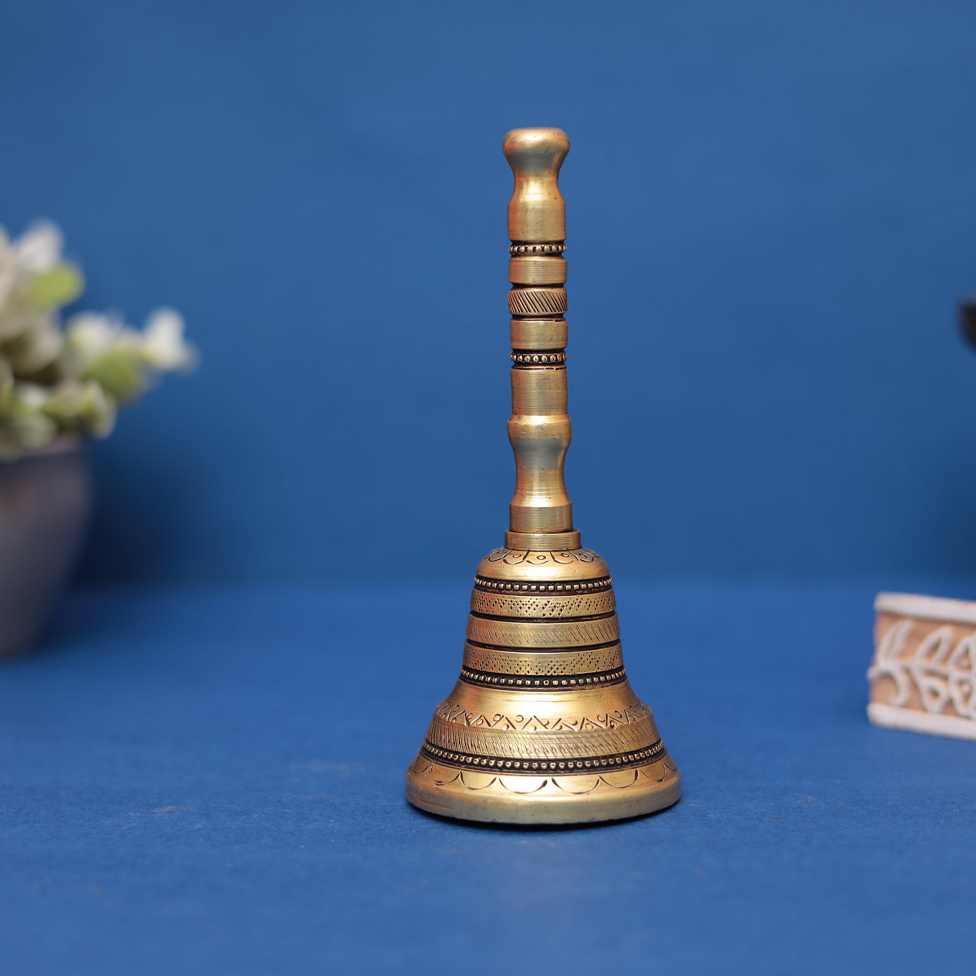 Pure Brass Puja Bell (Ghanti) 6" INCH