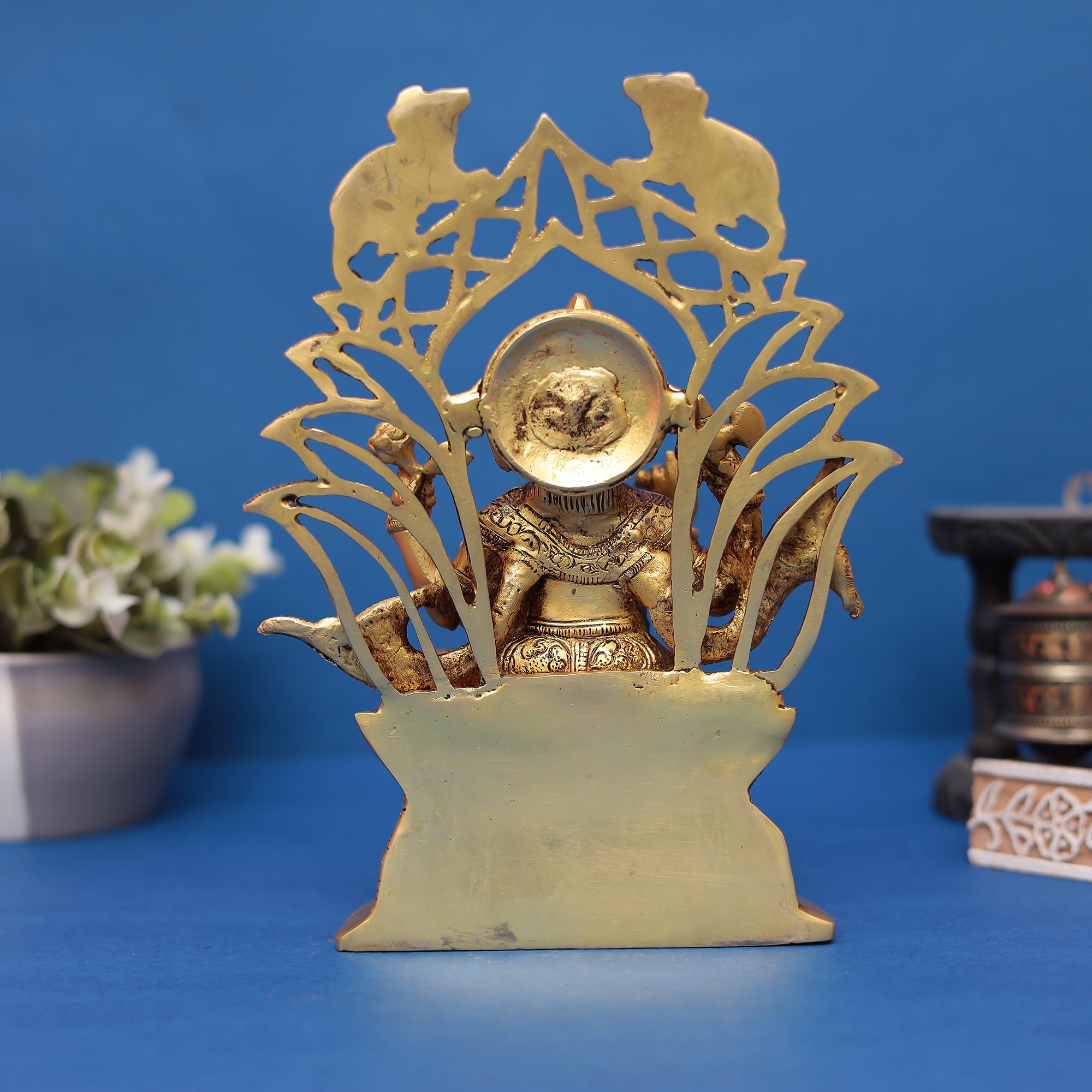 Brass Ganesha and Lakshmi Idol Set 9" Inch