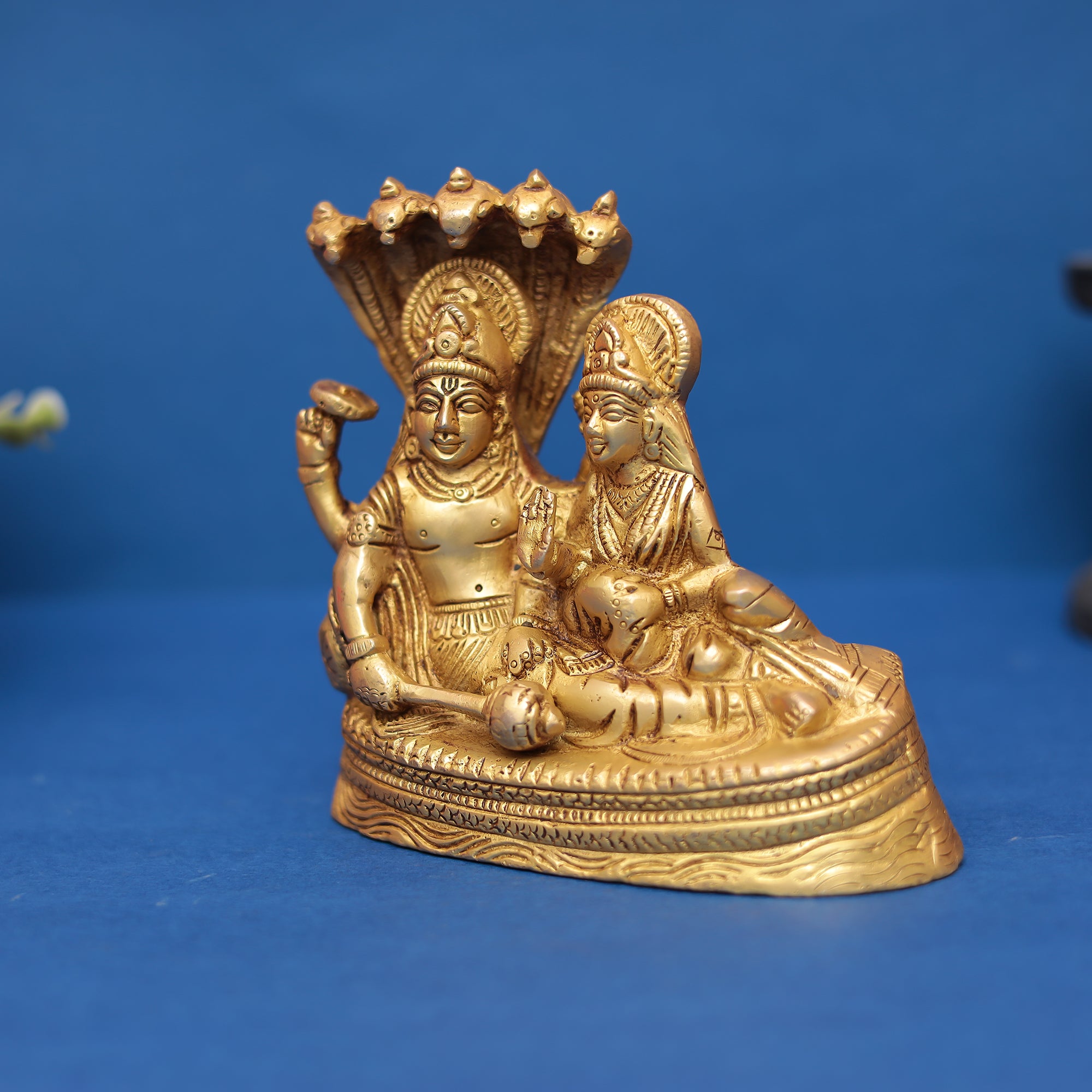 Brass Lakshmi Narayan with Sheshnaag Idol 5" Inch