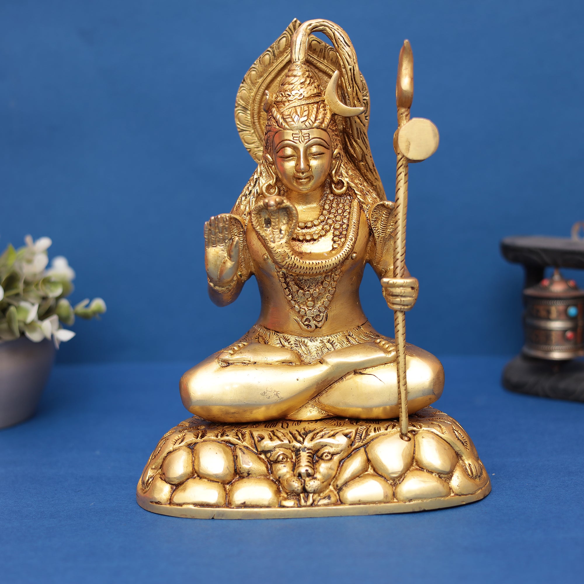 Brass Table Top Lord Shiva Idol 10"Inch