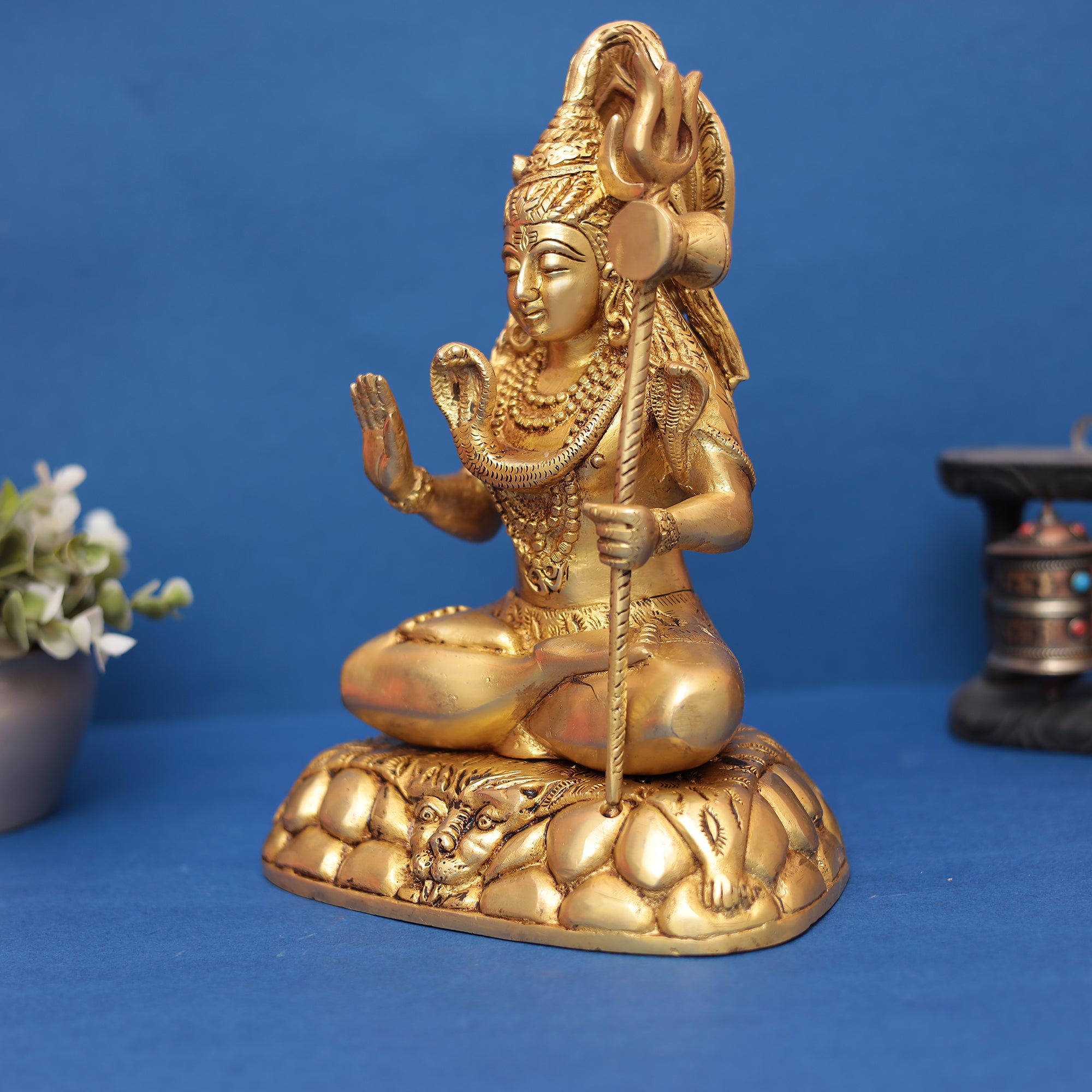 Brass Table Top Lord Shiva Idol 10"Inch