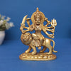 Pure Brass Goddess Durga Idol on Lion 7" INCH
