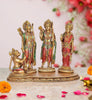 Premium Marble Dust Ram Darbar Idol Set – Ram, Sita, Lakshman & Hanuman – Elegant Pooja Mandir Décor