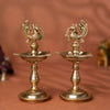 Superfine Brass Peacock Diya set For Diwali/Puja Decor/Gift In 8 Inch
