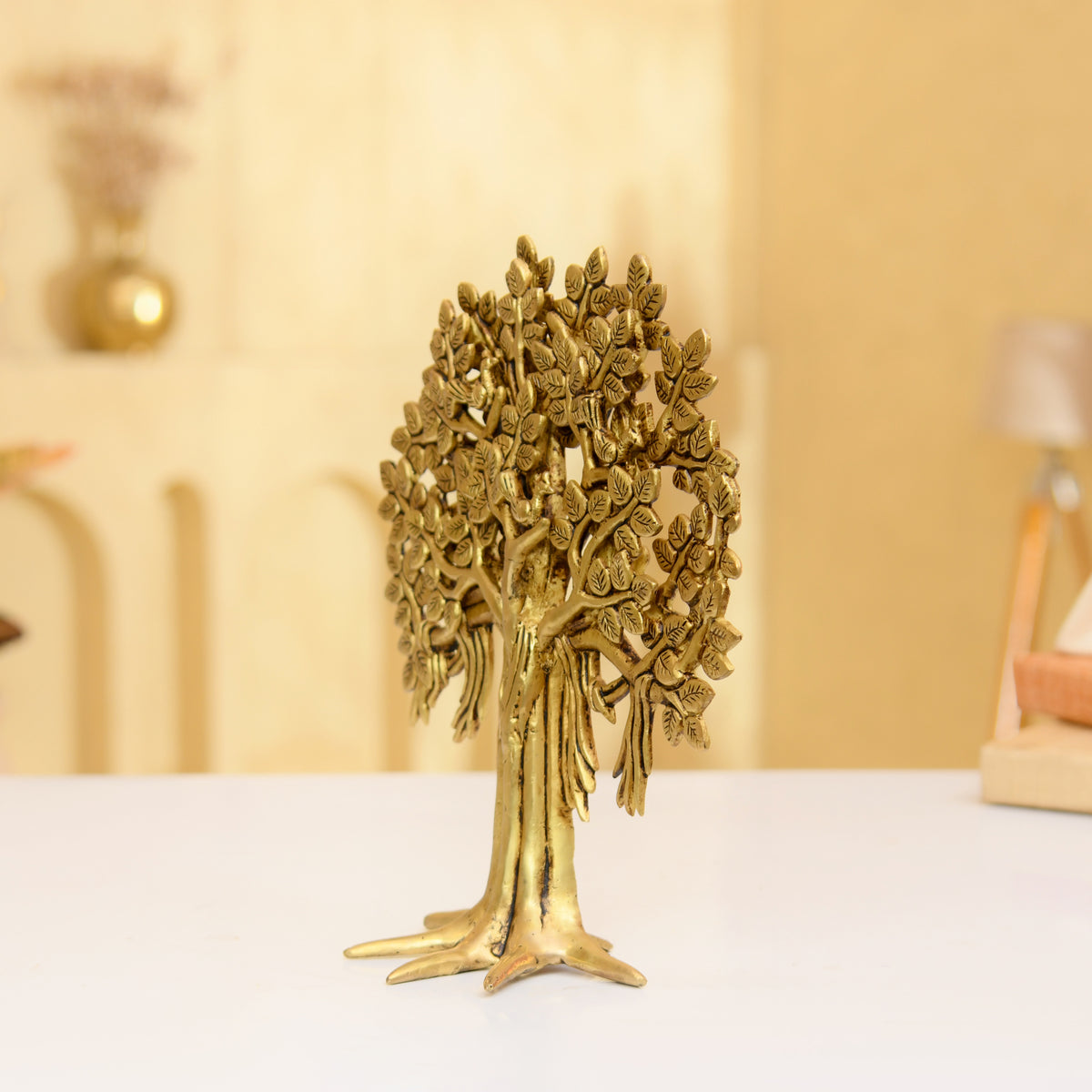 Premium Brass Kalpvraksh | Handcrafted Tree of Life with Birds & Leaves (Kalpavriksha) -11 Inhes