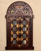 Wall Hanging Hand Carved Wooden Vintage Winndow/Jharokha, Brass Inlaid antique Furniture