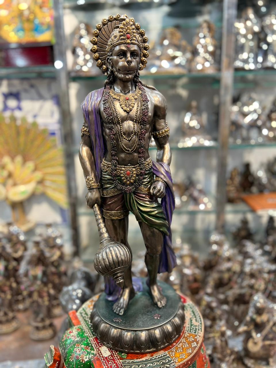 24" Standing Hanuman In Marble Dust