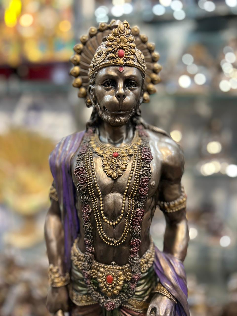 24" Standing Hanuman In Marble Dust