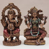 Chowki Ganesh and Lakhsmi Set in Copper Finish In 8 Inch