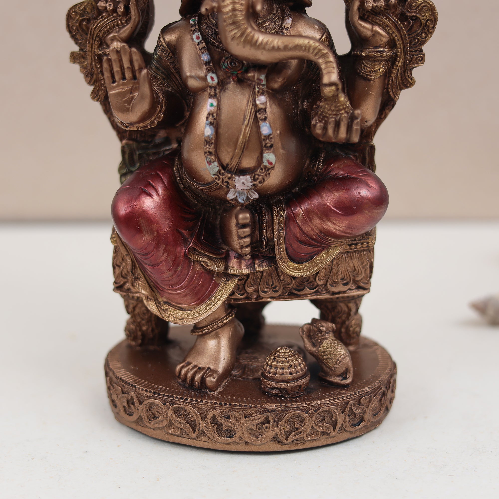Chowki Ganesh and Lakhsmi Set in Copper Finish In 8 Inch