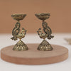 Antique Finish Brass Peacock Diya Pair in 3 Inches Antique Finish Brass Peacock Diya Pair in 3 Inches
