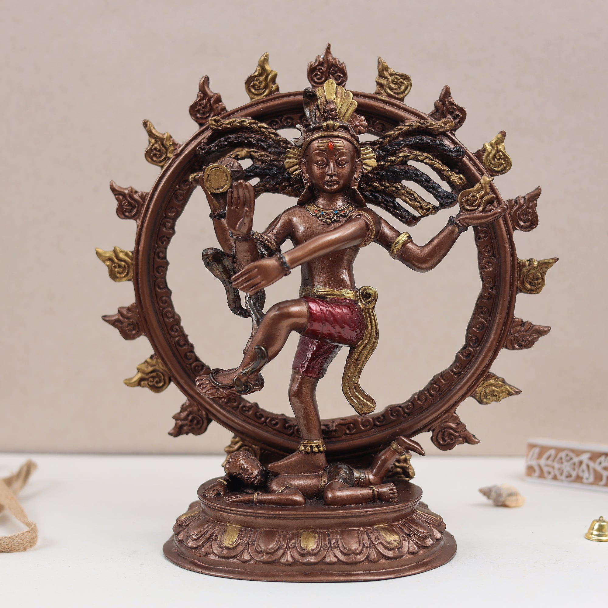 Large Size Nataraja Dancing Shiva Statue In Bronze Copper Finish | 12 inch
