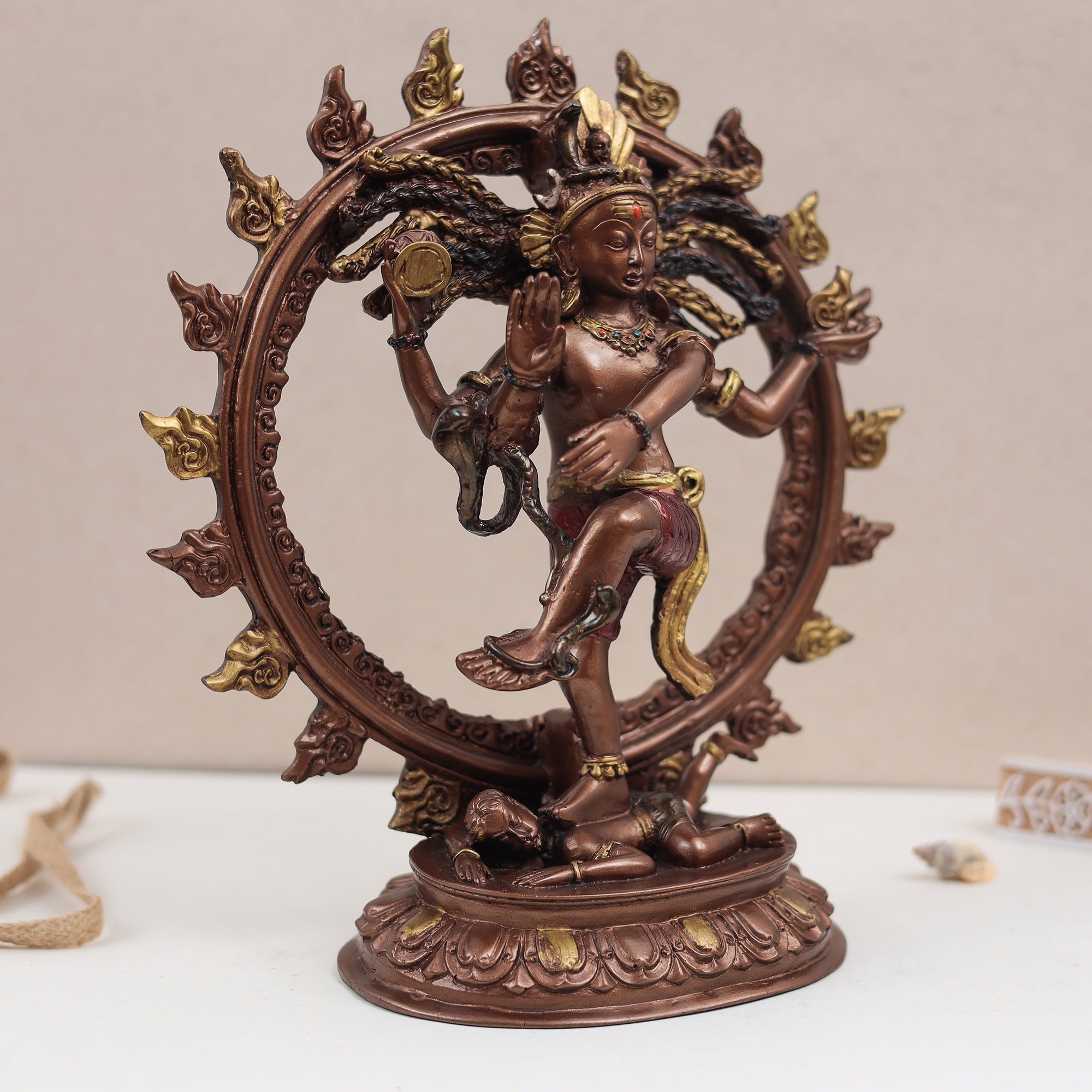 Large Size Nataraja Dancing Shiva Statue In Bronze Copper Finish | 12 inch