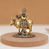 Divine Pure Brass Cow Krishna Idol In 3 Inches