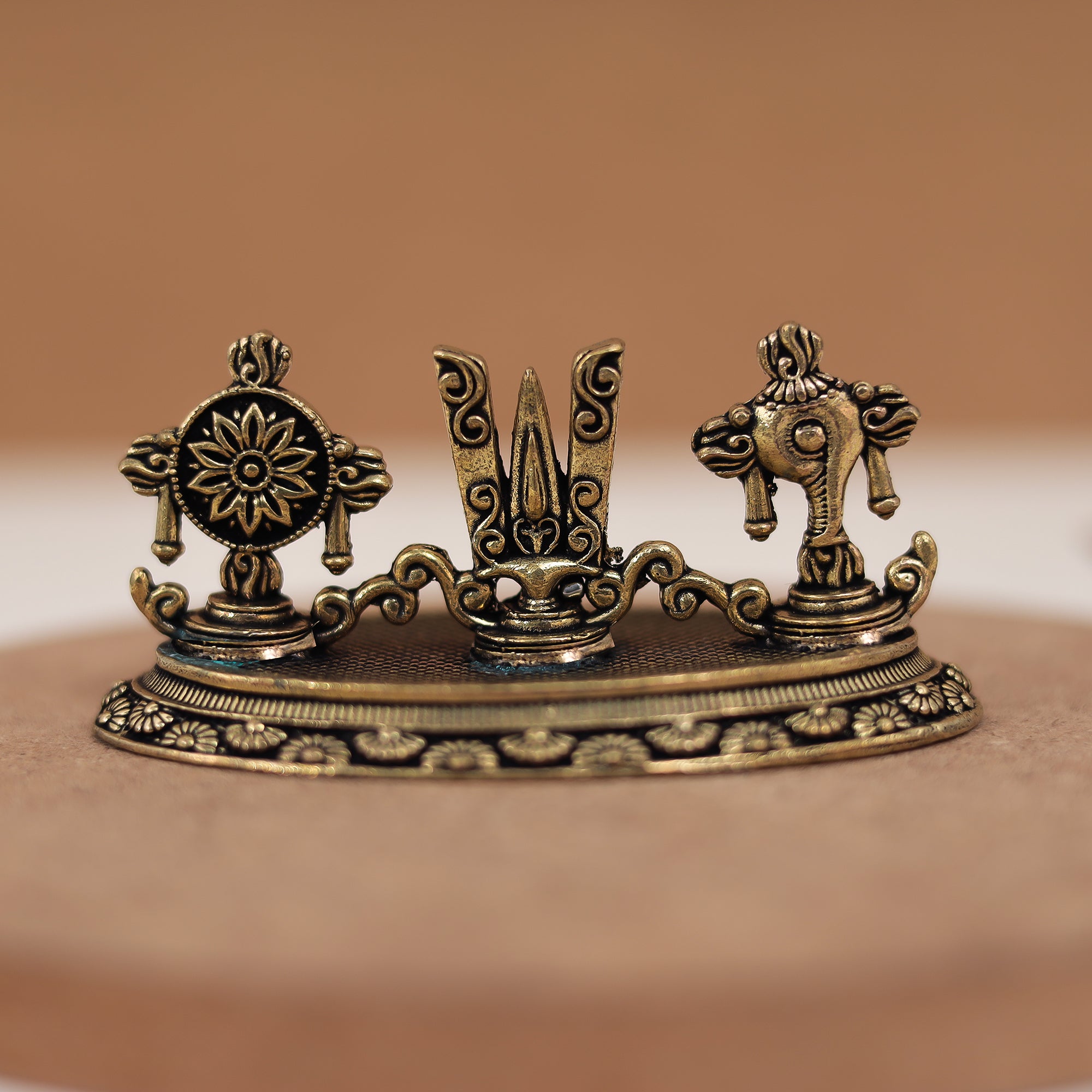 Antique Finish Shanku Chakar Naman Idol/Tirupati Balaji Tilak Statue in 2 Inch