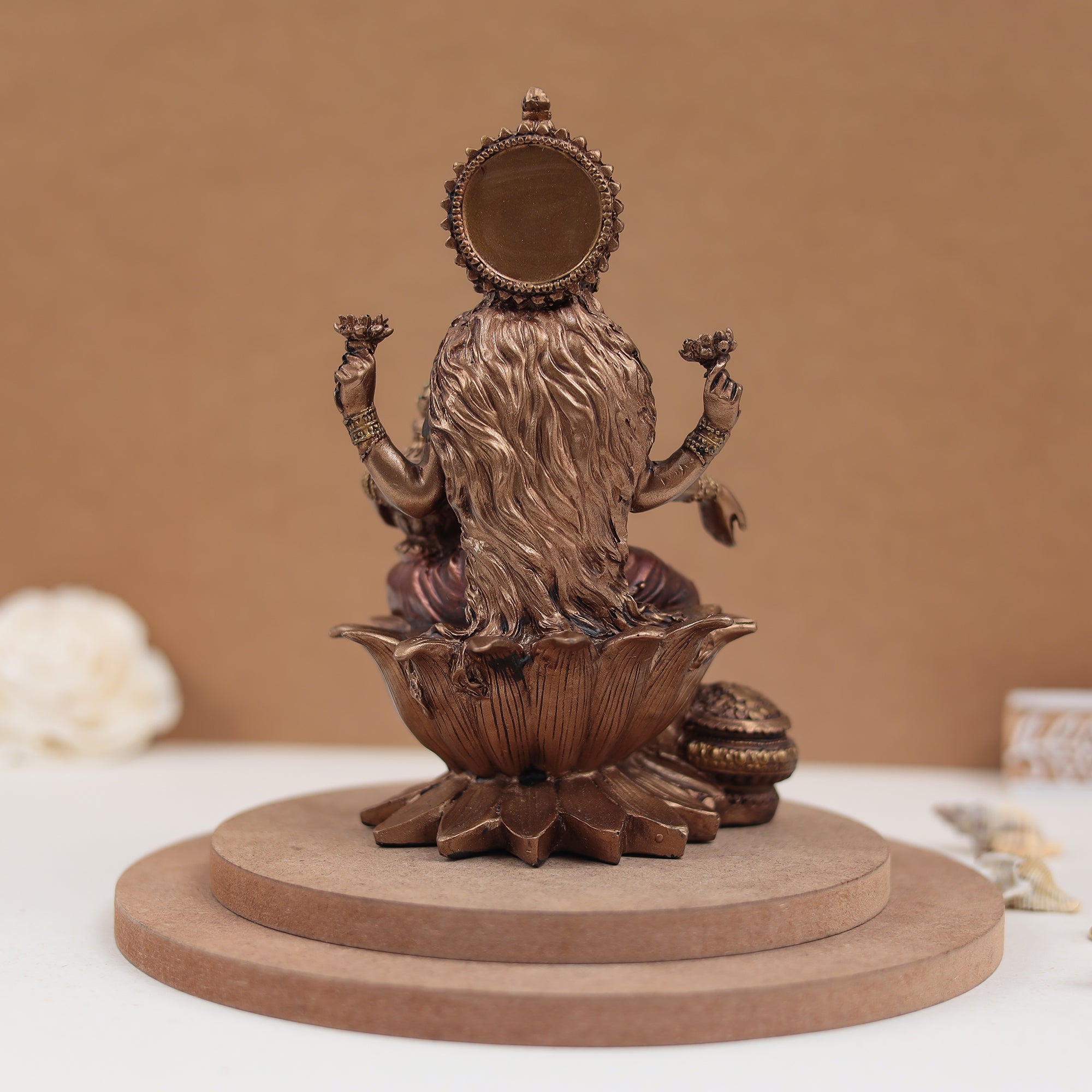 Goddess Shubh Lakshmi and Ganesh Pair in 7 Inches in Copper Finish lo