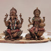 Goddess Shubh Lakshmi and Ganesh Pair in 7 Inches in Copper Finish lo